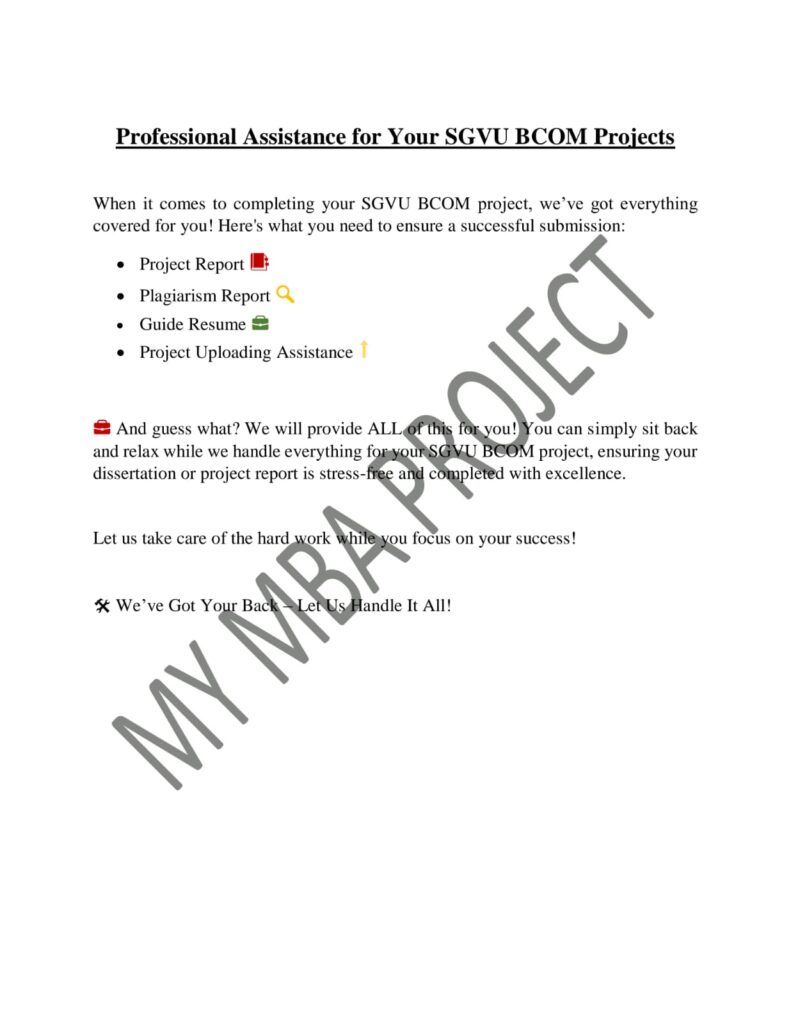 SGVU BCOM PROJECT