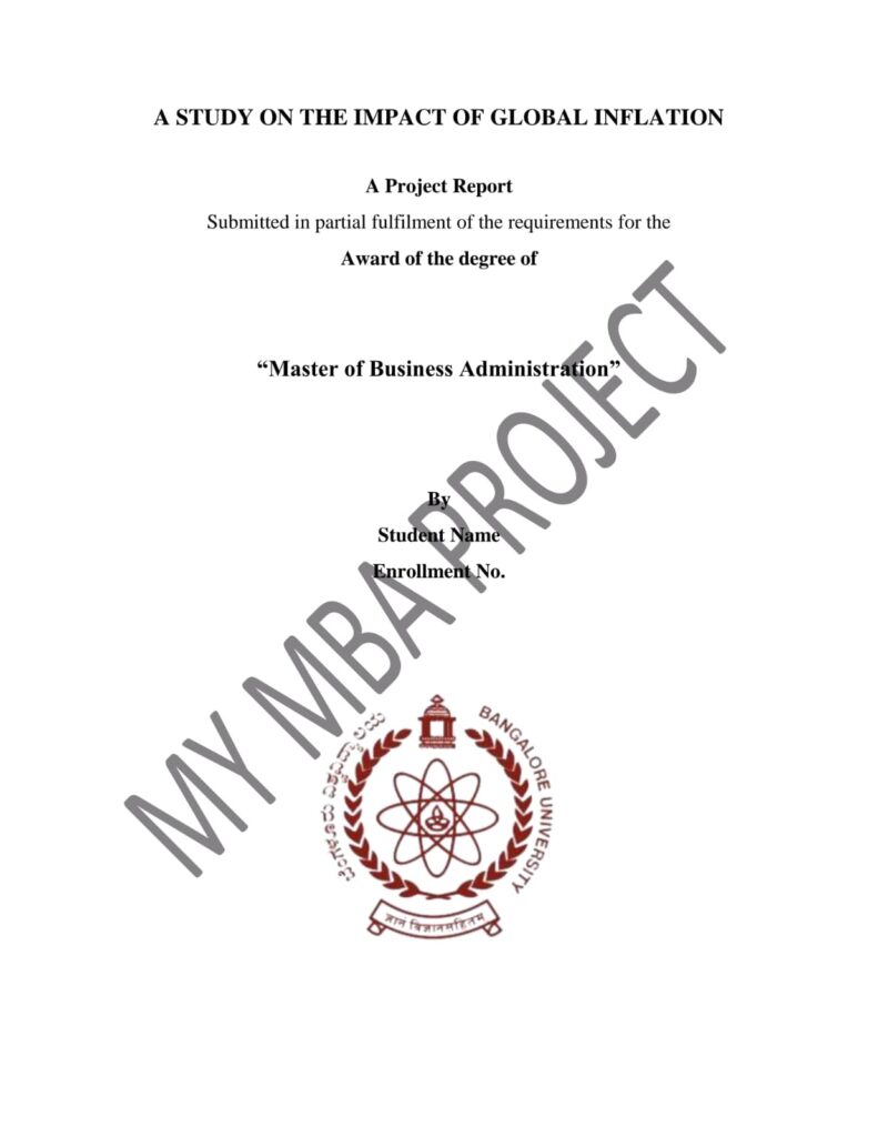 BANGALORE UNIVERSITY MBA PROJECT