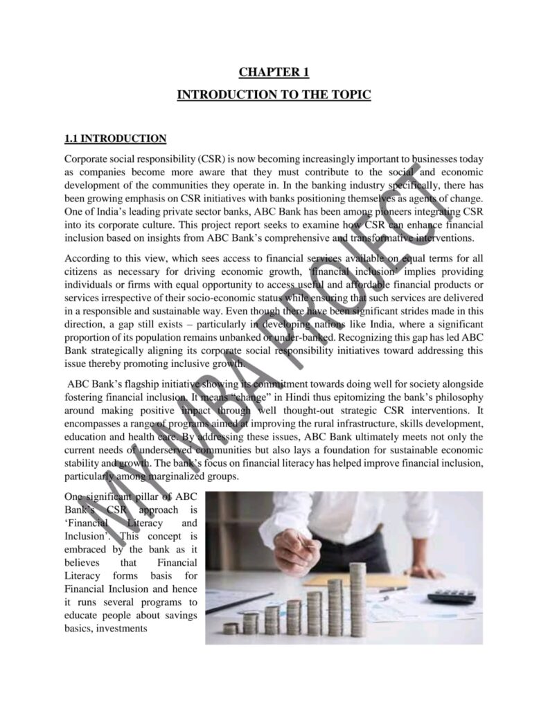 BANGALORE UNIVERSITY MBA PROJECT